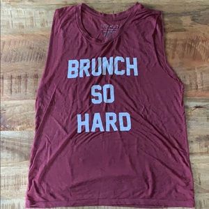 Cute ‘Brunch So Hard’ Graphic Tank Top
